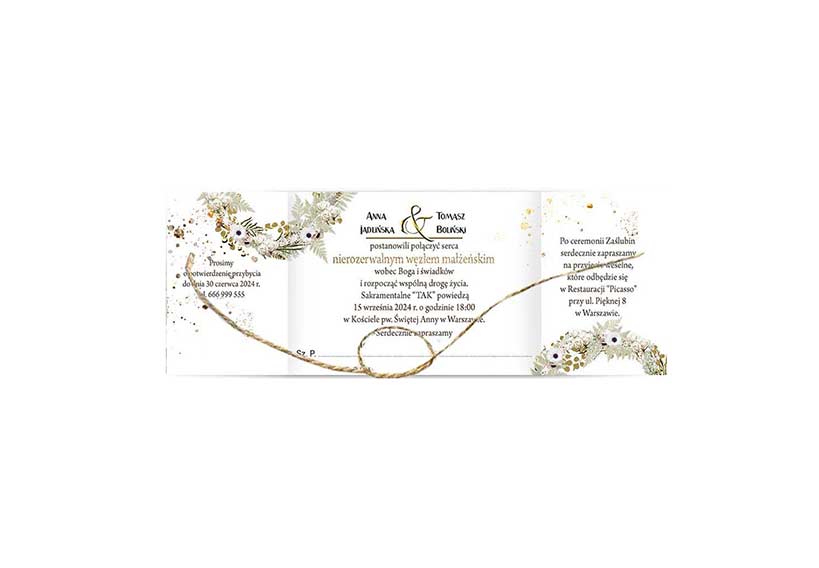 Zaproszenie Ślub Sznur 8