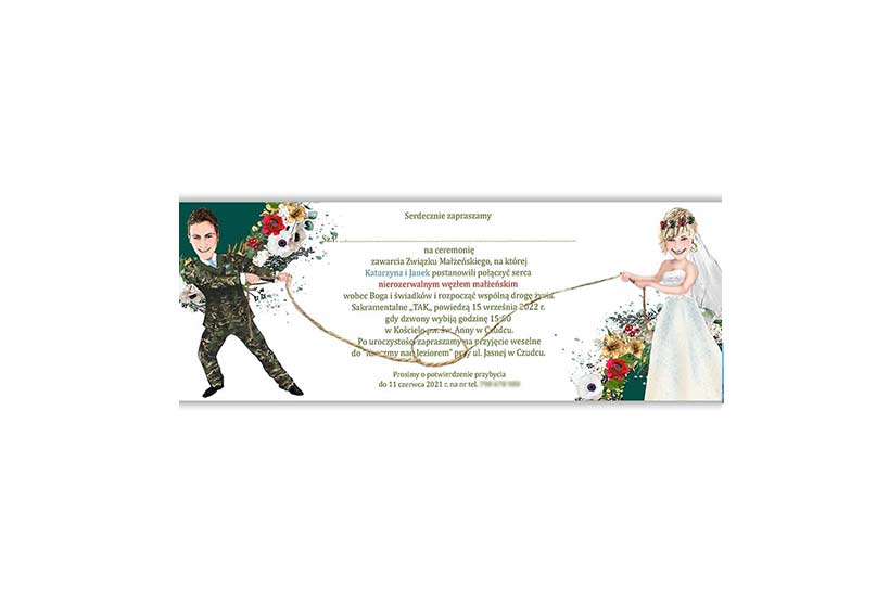 Zaproszenie Ślub Sznur 15