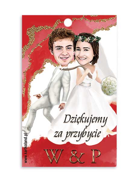 Zawieszka Ślub Krawat 5 (kpl 12 szt.) Biały