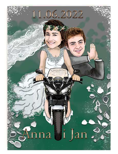 Naklejka Ślub Motor 2 (kpl 12 szt.)      