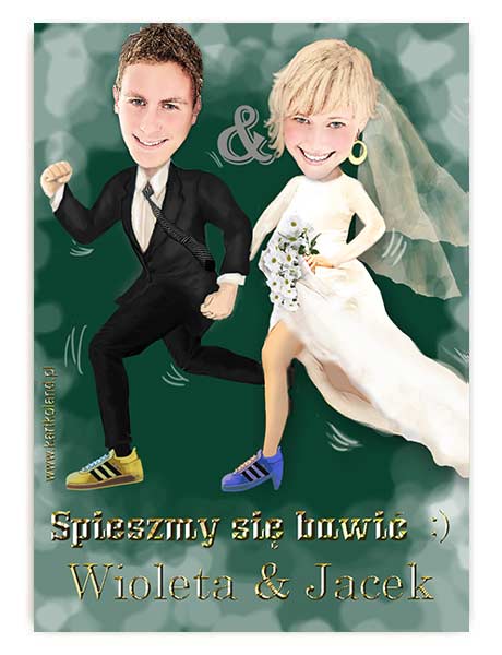 Naklejka Ślub Biegniemy 1 (kpl 12 szt.)         