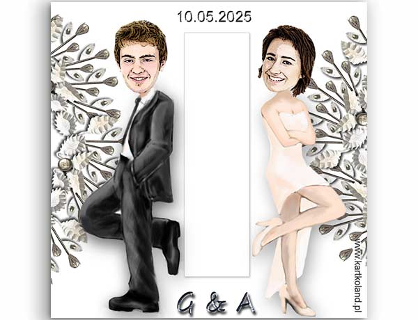 Karty pod słodycz Ślub Parka 2 (kpl 12 szt.) 