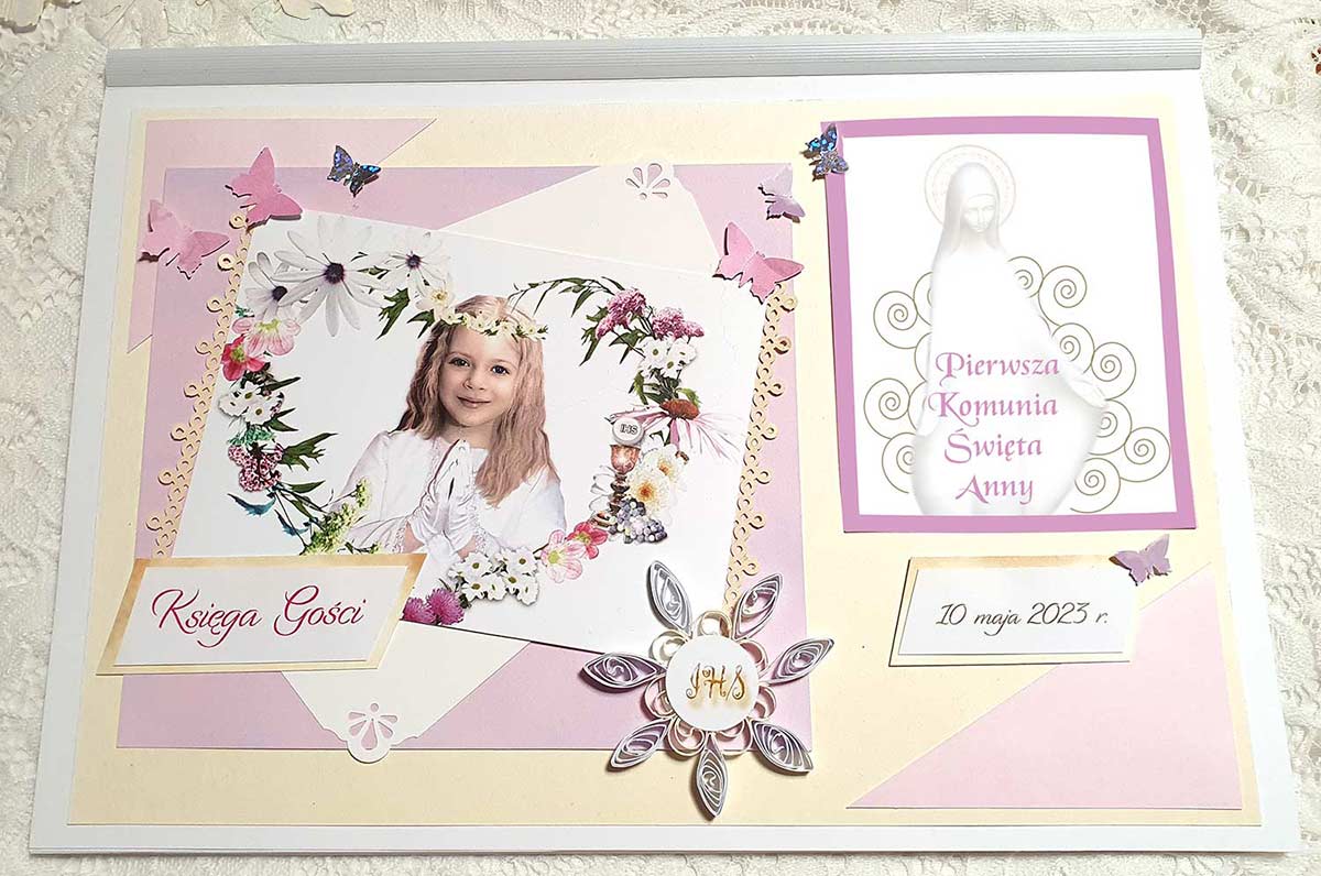 Księga gości/Album Komunia Róż (15 kartek/30 stron) 