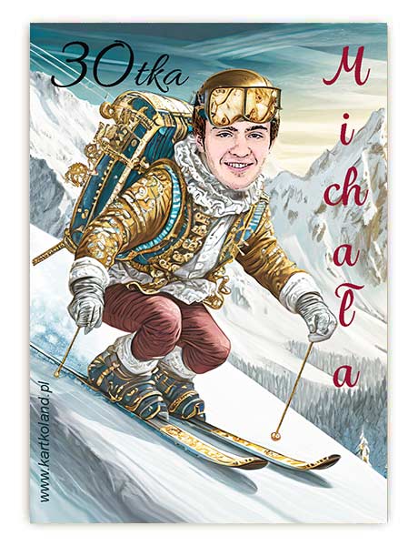 Naklejka Urodziny Narciarz 1 (kpl 12 szt.)    