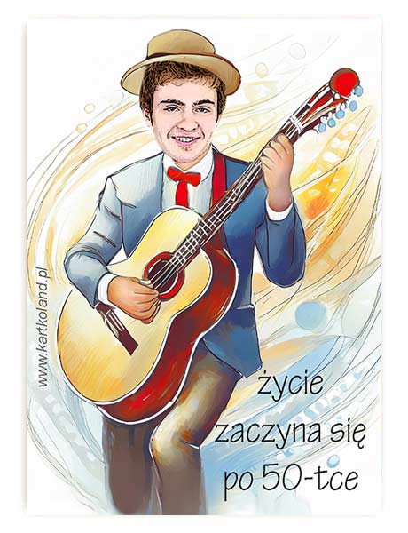 Naklejka Urodziny Gitarzysta 1 (kpl 12 szt.)  