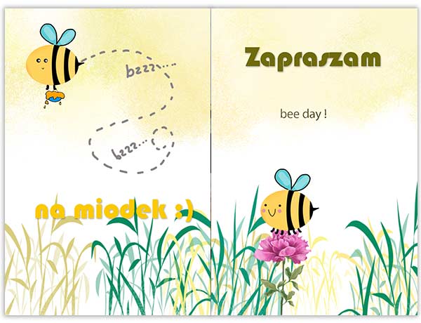Zaproszenie Urodziny Pszczółka 1