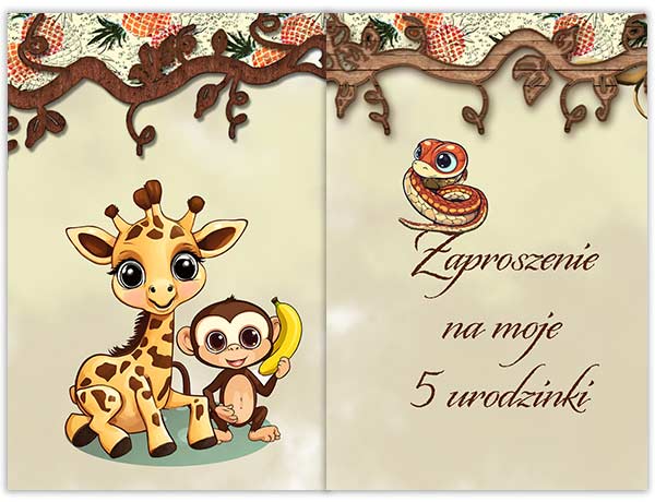 Zaproszenie Urodziny Dżungla 1