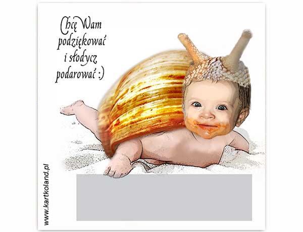 Karty chrz. pod słodycz Ślimak 1(kpl 12 szt.)     