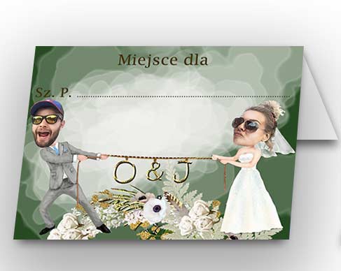 Winietka ślub. do wypełnienia Green (kpl 15 szt.) 