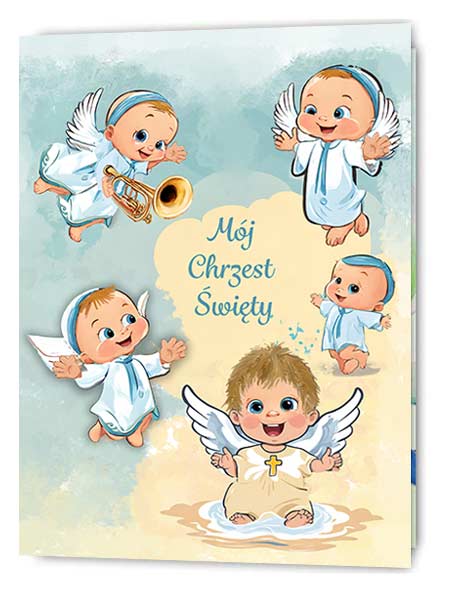 Zaproszenie Chrzest Aniołki 2