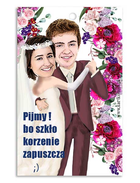 Zawieszka Ślub Taniec 6 (kpl 12 szt.) Różowy
