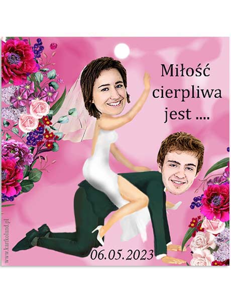 Zawieszka Ślub Akcja 5 (kpl 12 szt.) Różowy