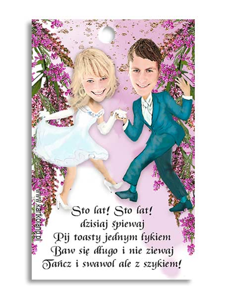 Zawieszka Ślub Taniec 7 (kpl 12 szt.) Różowy