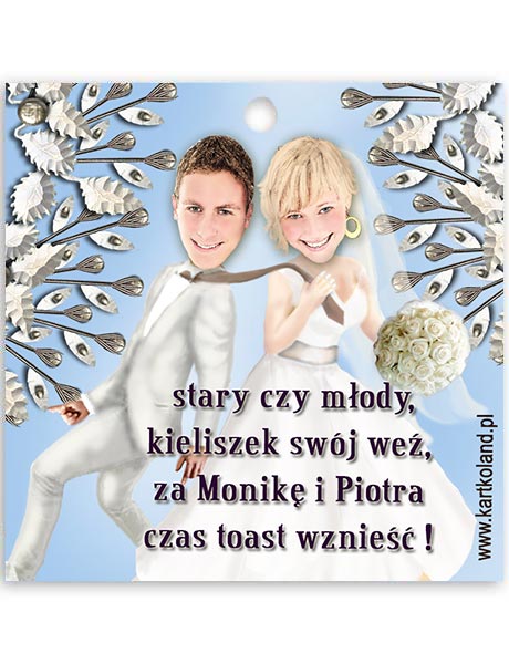 Zawieszka Ślub Krawat 6 (kpl 12 szt.) Biały