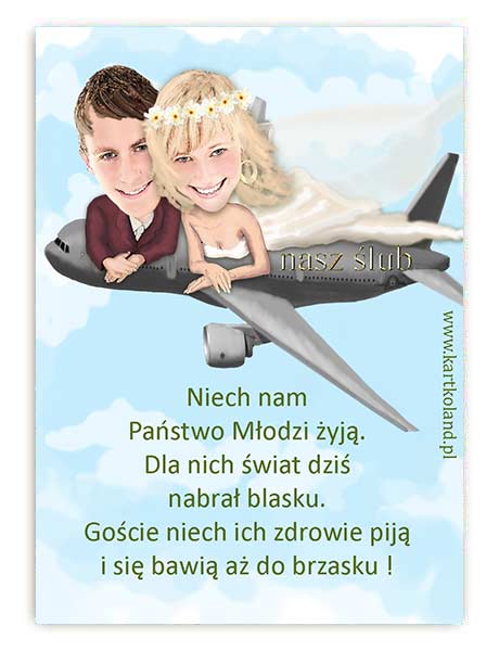 Naklejka Ślub Samolot 3 (kpl 12 szt.)  