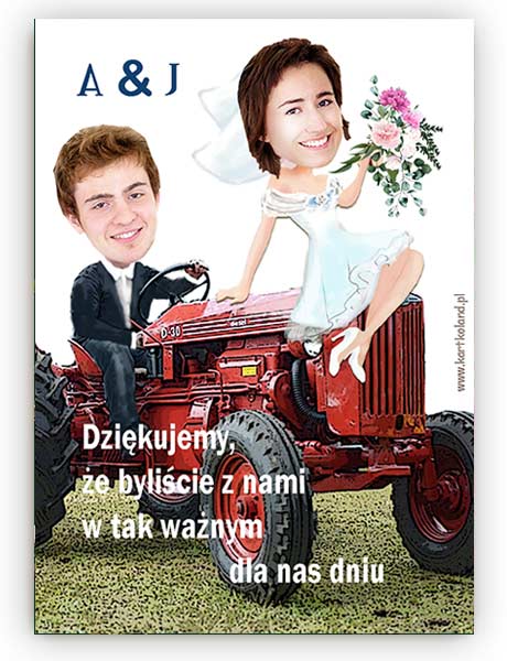 Naklejka Ślub Traktor 2 (kpl 12 szt.)  