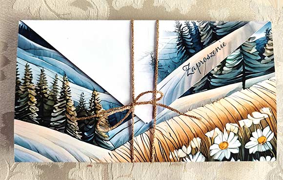 Zaproszenie Ślub Fold Łąka 3  