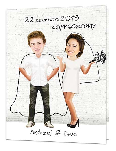 Zaproszenie Ślub1 Stoimy 3Biały
