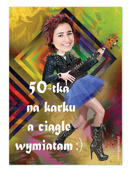 Naklejka Urodziny Gitarzystka 3  (kpl 12 szt.)    Bordowy