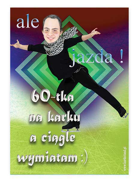 Naklejka Urodziny Łyżwiarz  (kpl 12 szt.)  