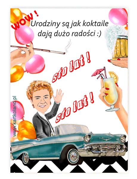 Naklejka Urodziny W aucie 1 (kpl 12 szt.)     