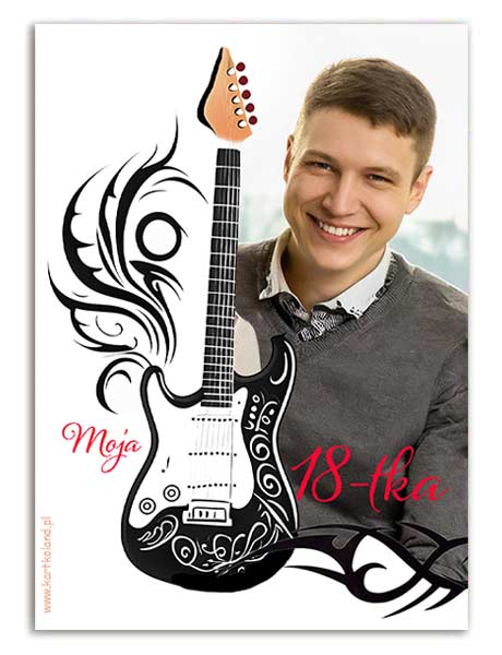 Naklejka Urodziny Gitara 1 (kpl 13 szt.) Biały