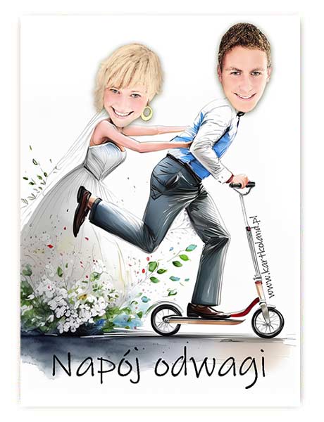 Naklejka Ślub Hulajnoga (kpl 12 szt.)     