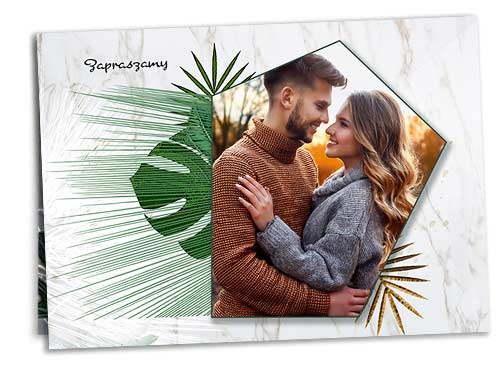 Zaproszenie Ślub1 Classic Monstera 2