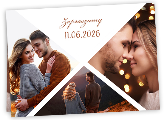 Zaproszenie Ślub1 Classic Trójkąty