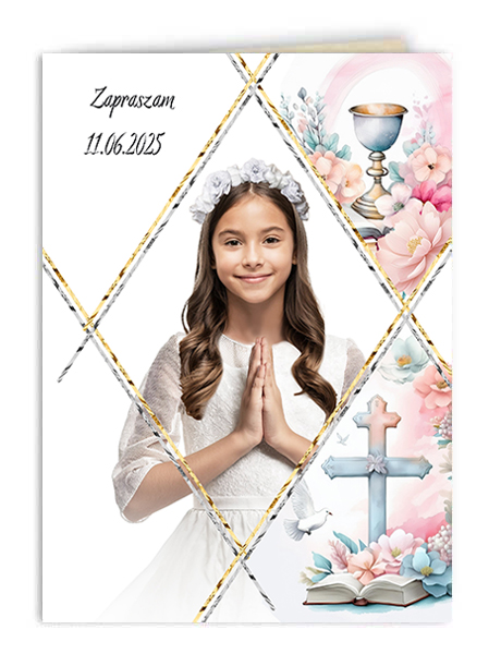 Zaproszenie Komunijne Ornament 1a