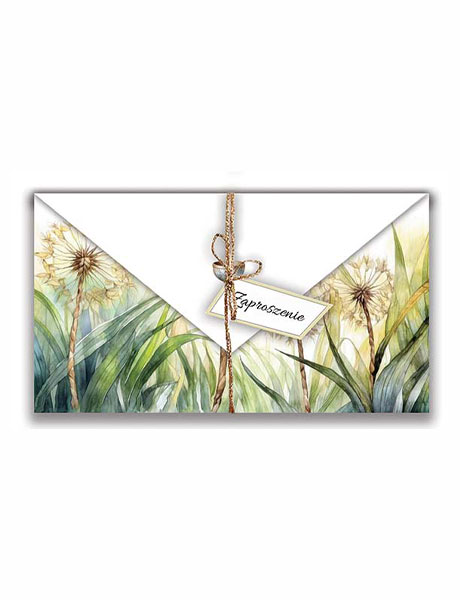 Zaproszenie Komunia Fold Dmuchawce