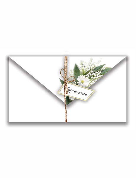 Zaproszenie Komunia Fold Konwalie  Bez zdjęcia 