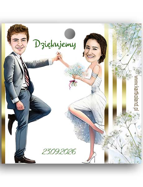 Zawieszka Ślub Trzymamy 1 (kpl 12 szt.)      