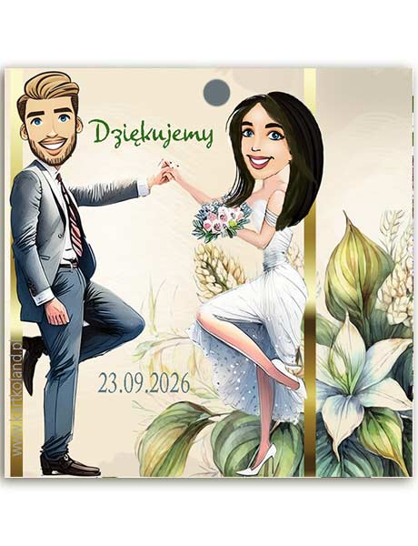 Zawieszka Ślub Trzymamy 2 (kpl 12 szt.)       