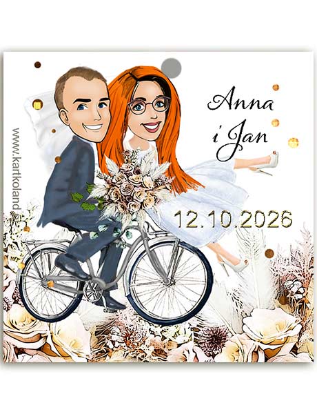 Zawieszka Ślub Rower 2 (kpl 12 szt.)   