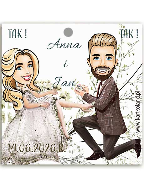 Zawieszka Ślub Zaręczyny 7 (kpl 12 szt.)   