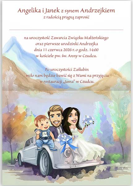 Zaproszenie Ślub Wycieczka