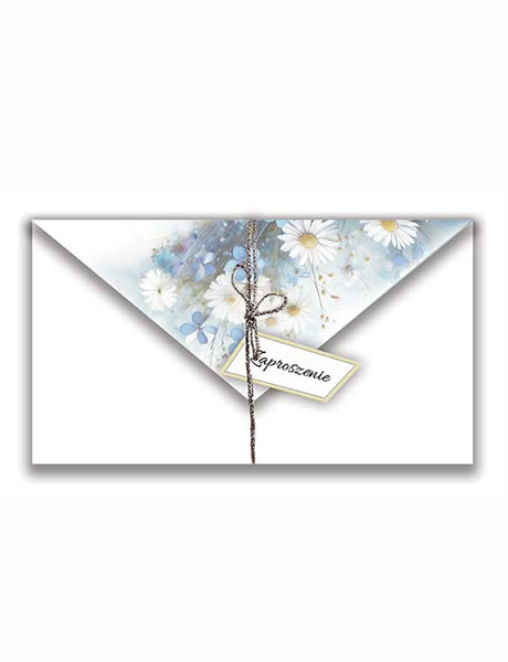 Zaproszenie Komunia Fold Blue Stokrotka2