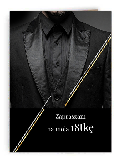 Zaproszenie Urodziny Frak